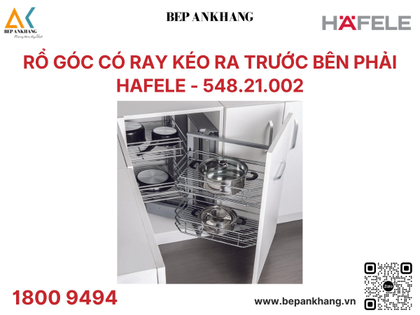 Rổ Góc Có Ray Kéo Ra Đằng Trước Bên Phải Hafele 548.21.002